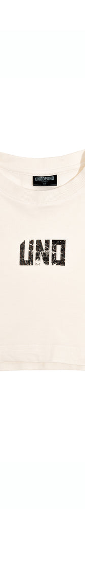 Off-White Cotton Crop Top Logo