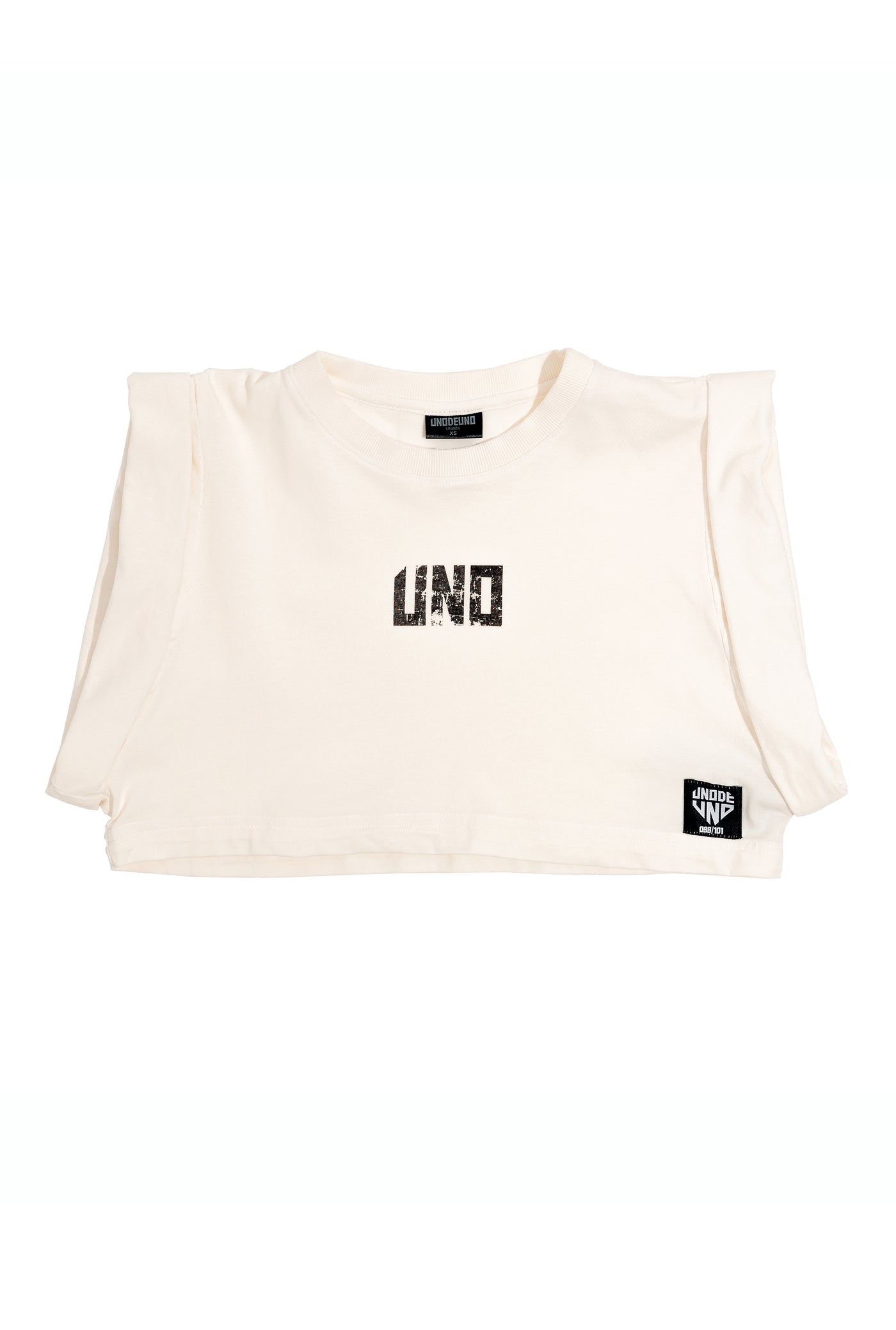 Off-White Cotton Crop Top Logo