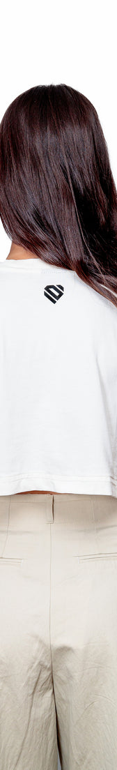 Off-White Cotton Crop Top Logo