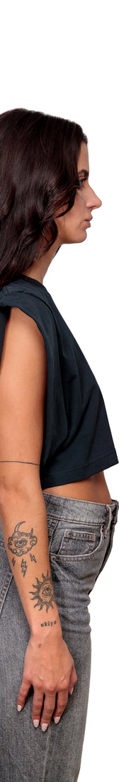 Anthracite Cotton Crop Top