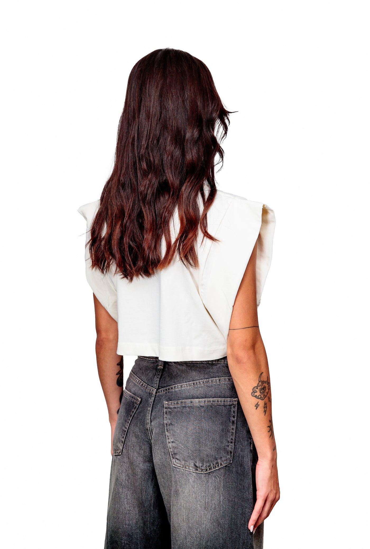 Off-white Cotton Crop Top