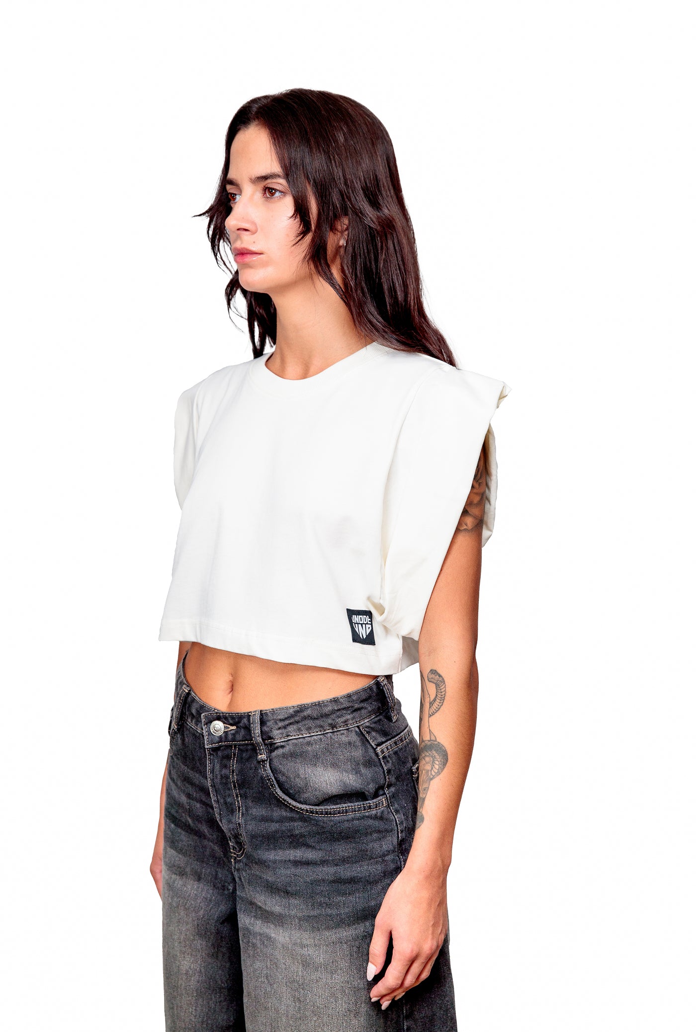 Off-white Cotton Crop Top