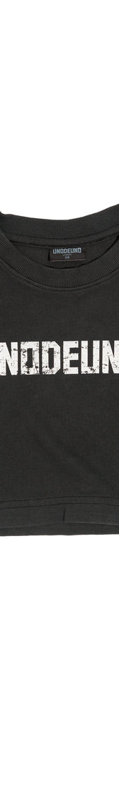 Anthracite Cotton Printed Crop Top