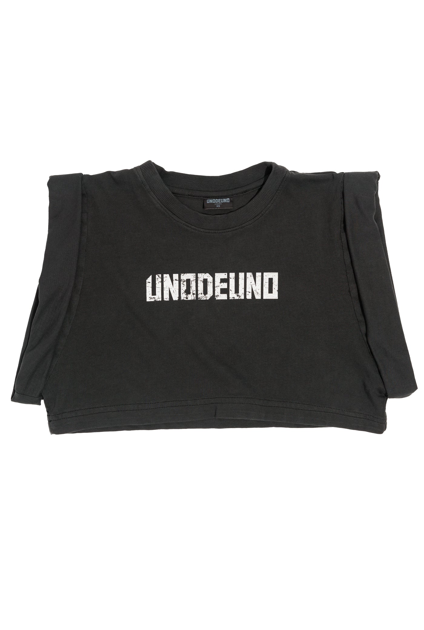 Anthracite Cotton Printed Crop Top