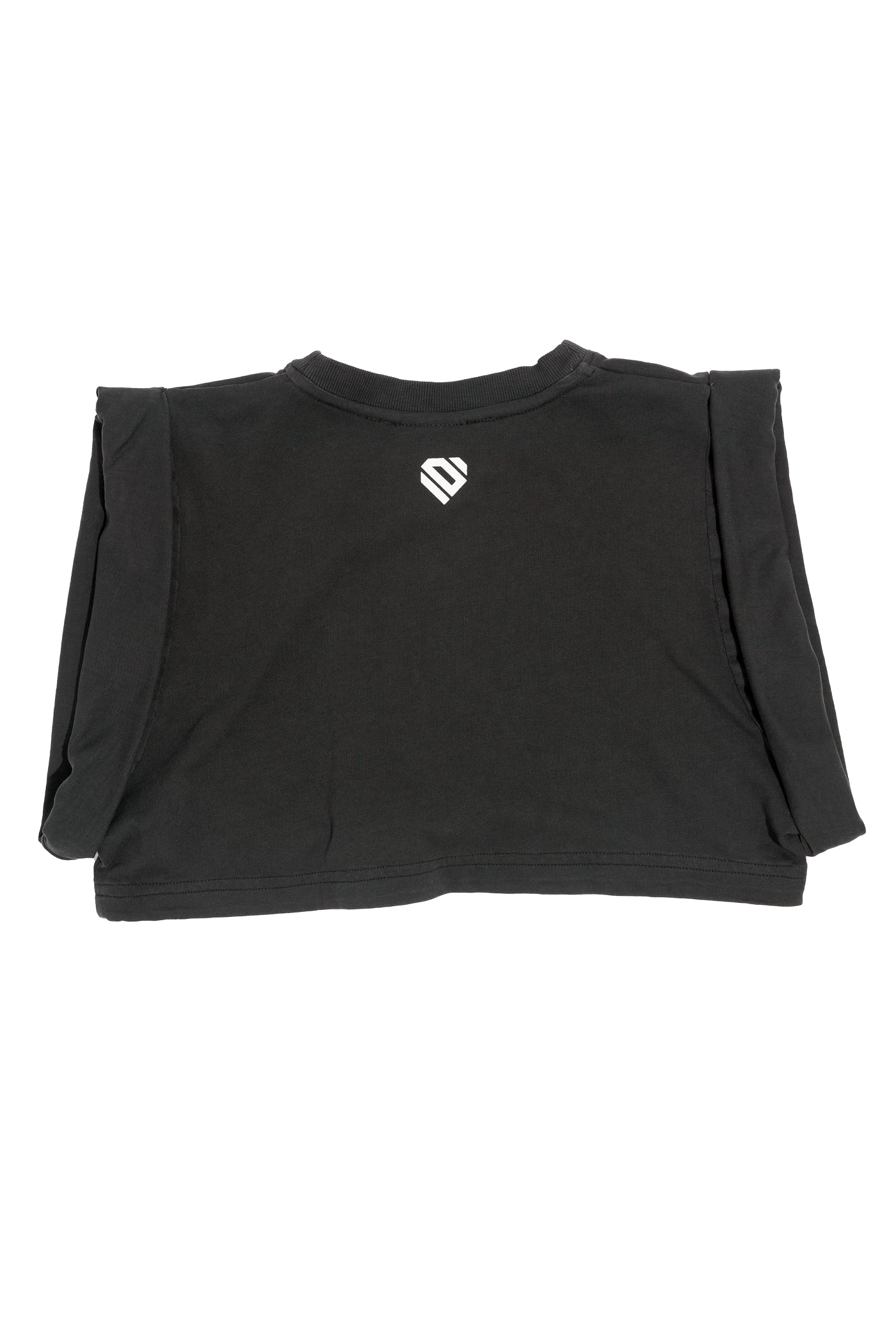 Anthracite Cotton Printed Crop Top