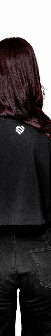 Anthracite Cotton Printed Crop Top