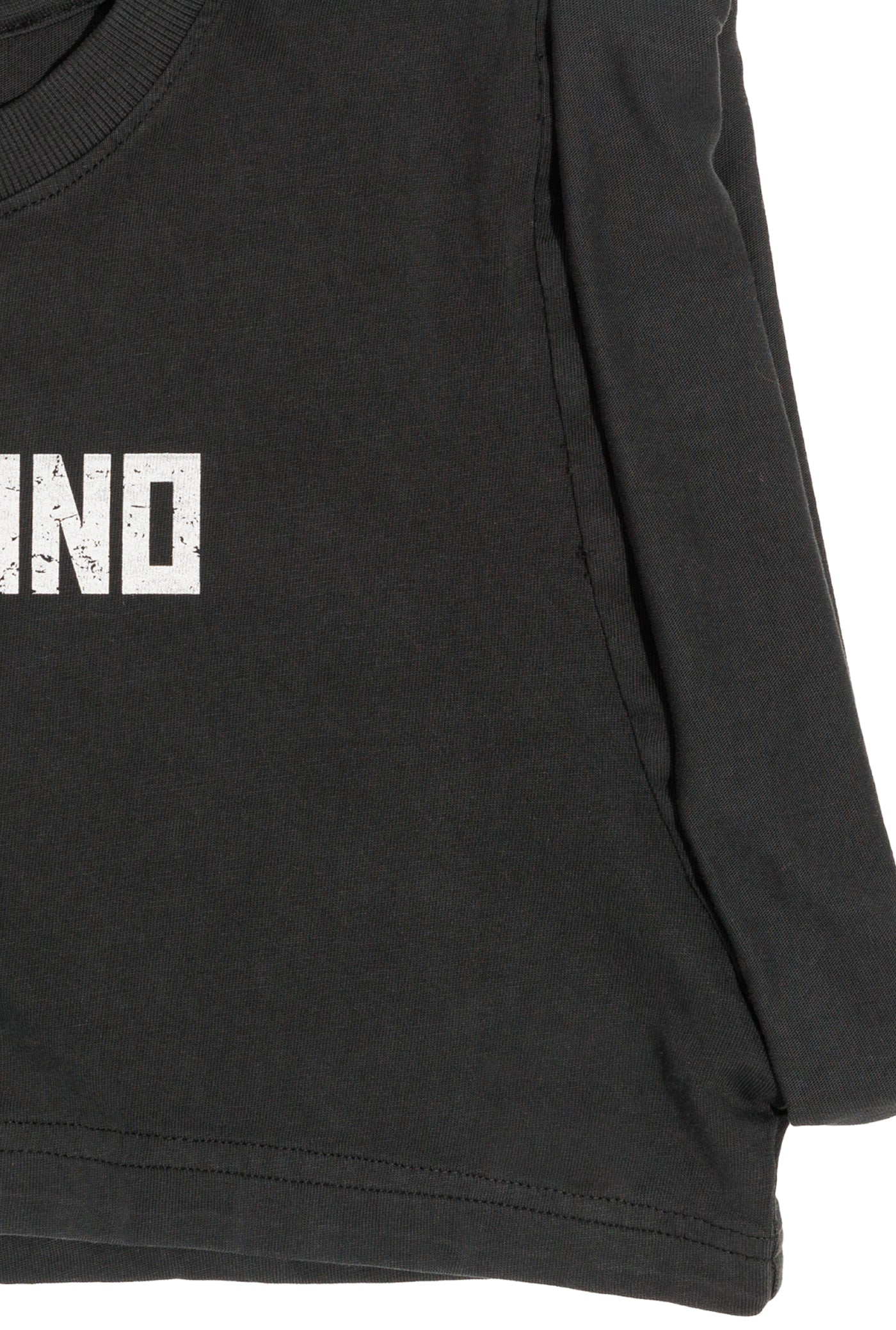Anthracite Cotton Printed Crop Top