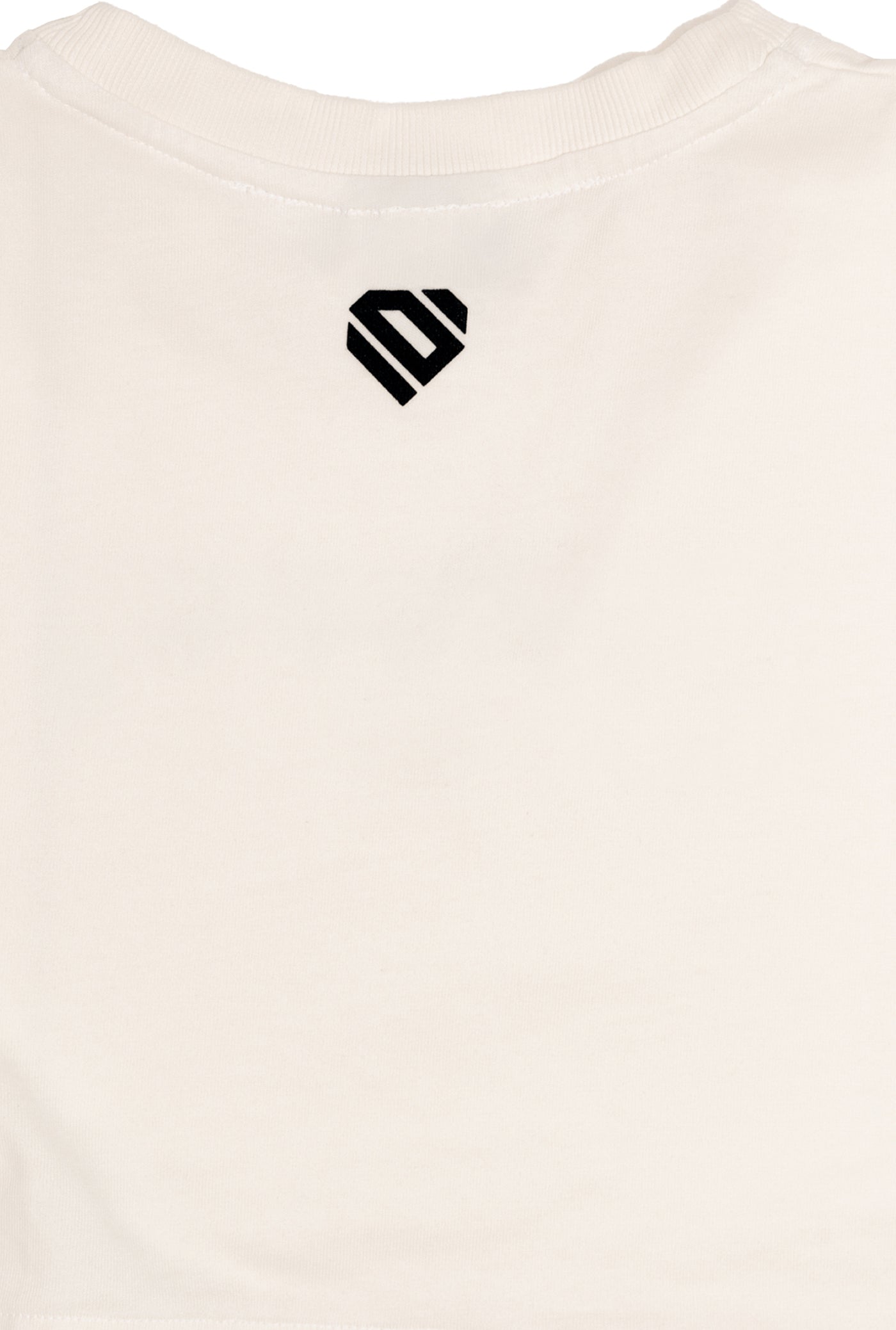 Off-white Cotton Printed Crop Top