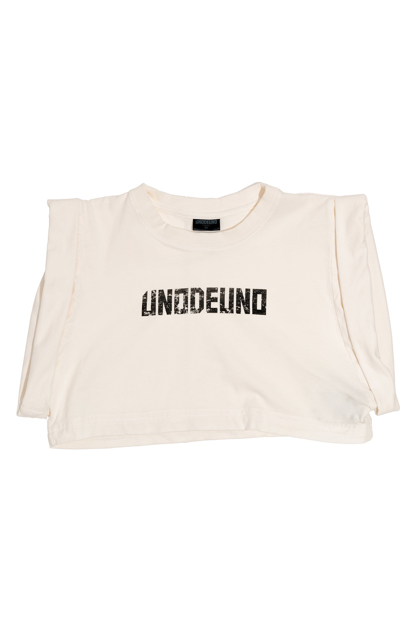 Off-white Cotton Printed Crop Top