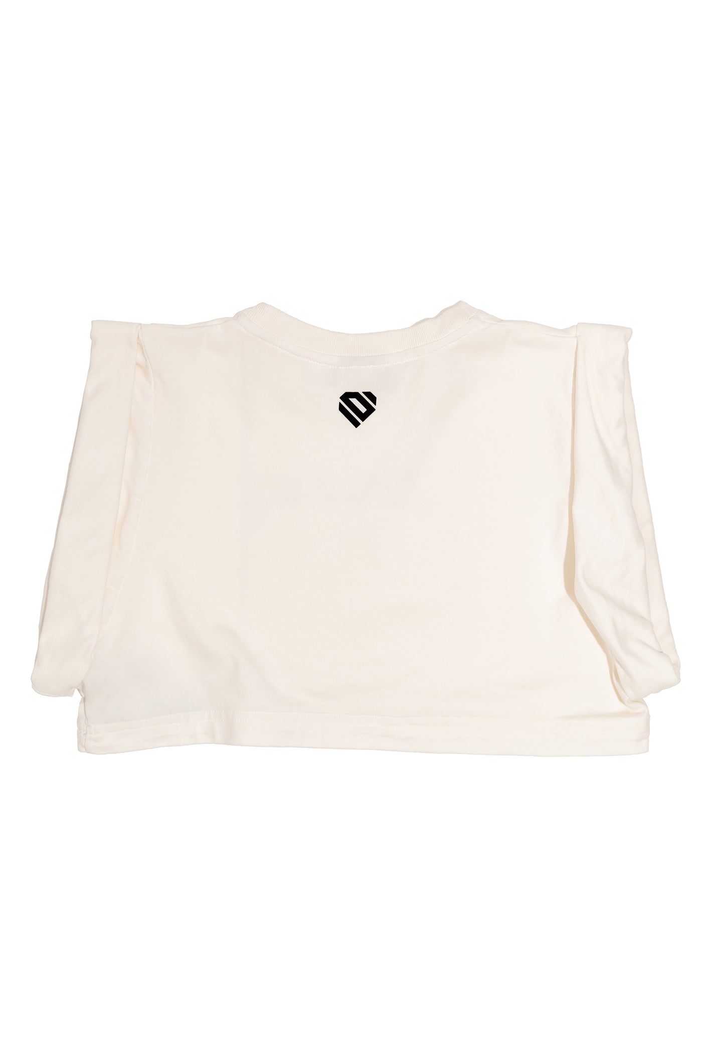 Off-white Cotton Printed Crop Top