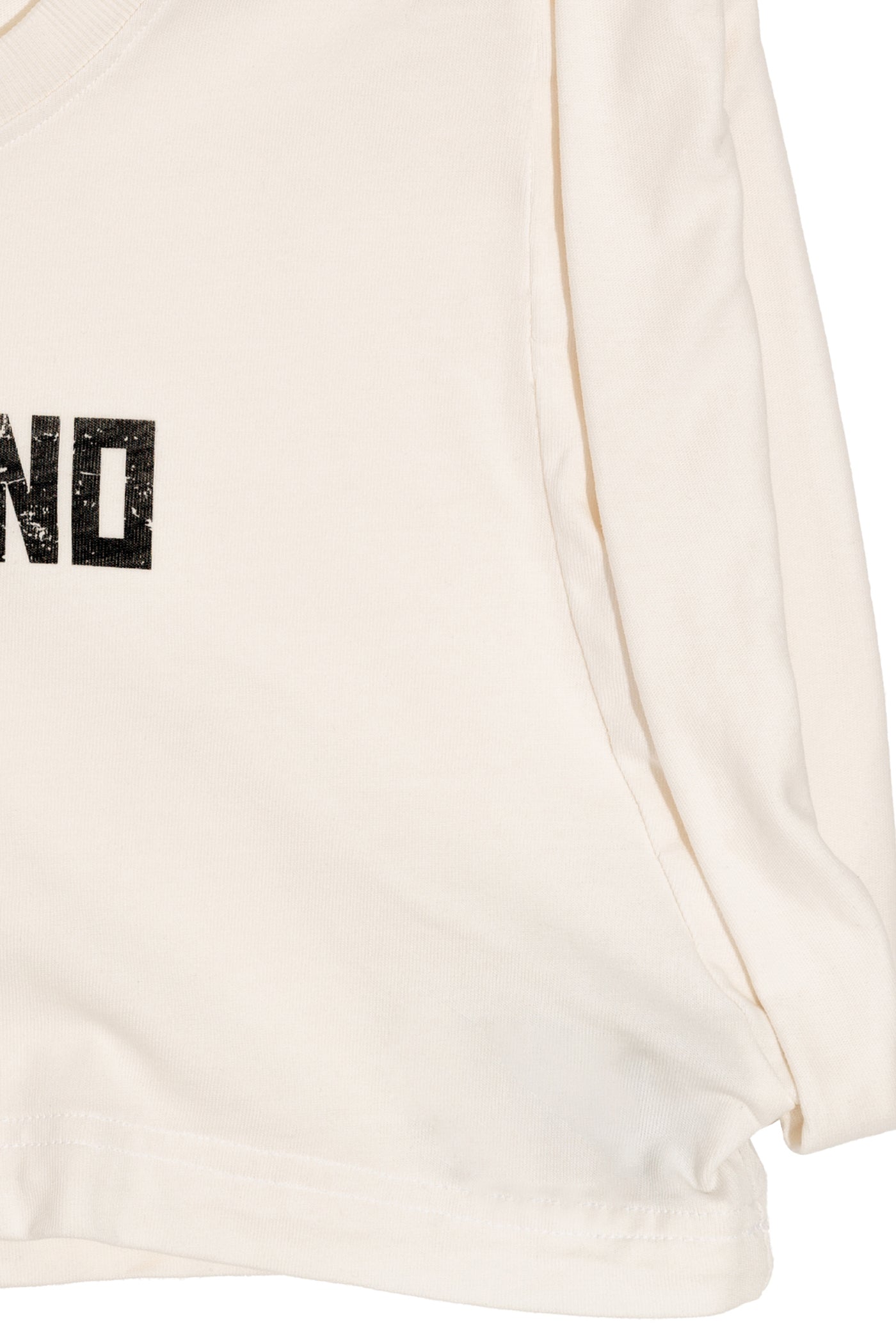 Off-white Cotton Printed Crop Top